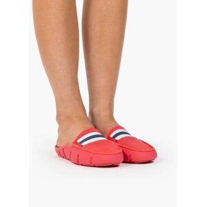 Swims Loafer Pink With Navy Striped Band Slip-On Shoes Women Size 8 US 39 EU New